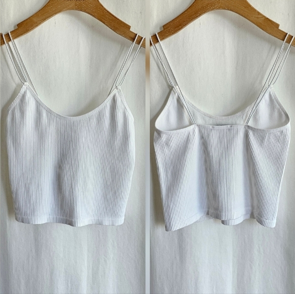 🇪🇦 Zara Black & White Cropped Ribbed Tank Top Set of 2 - Picture 11 of 16